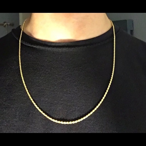 Gold Rope Chain 2mm and Medallion Jesus Pendant - Picture 10 of 11